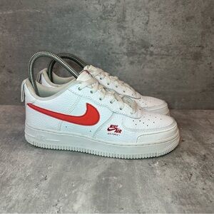 Nike Air Force 1 Sneakers CZ4203-100 Womens sz 7 - White/red